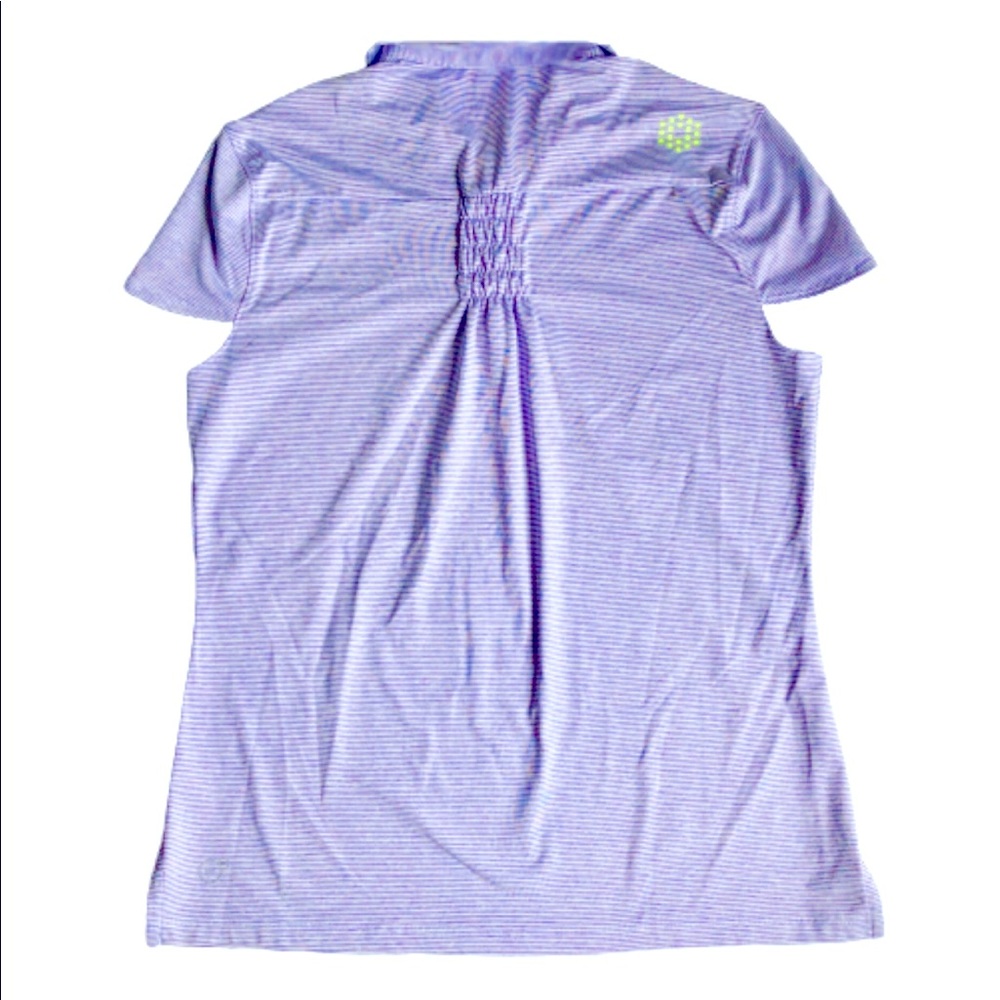 PUMA Golf Polo Dry Cell Micro Strip Active Tee Shirt Purple Large Women’s - Picture 8 of 16
